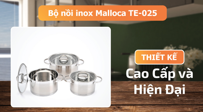Bộ nồi inox Malloca TE-025
